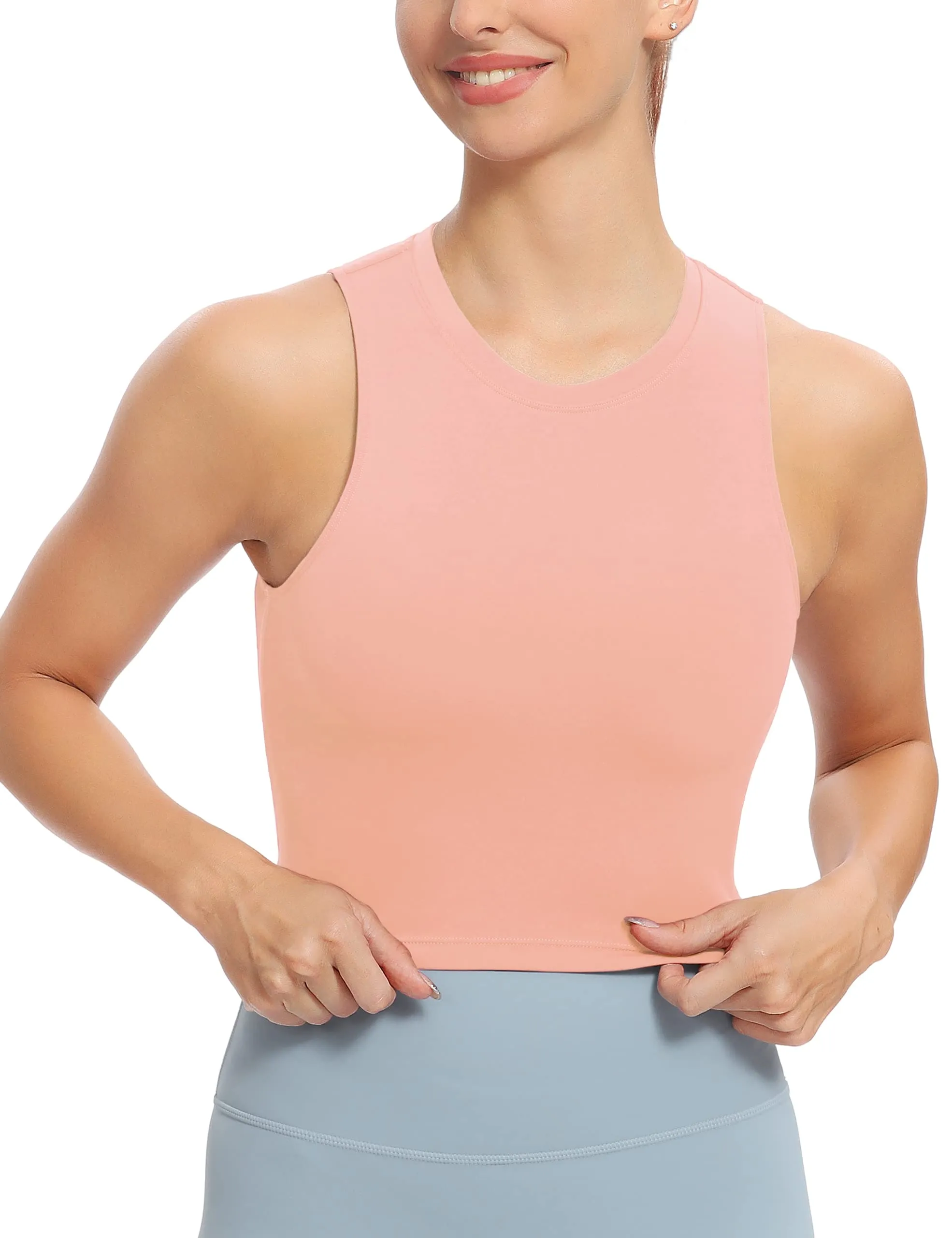 Natural Feelings Nudi Sports Bras for Women Removable Padded Yoga Tank Tops Sleeveless Fitness Workout Crop Tops