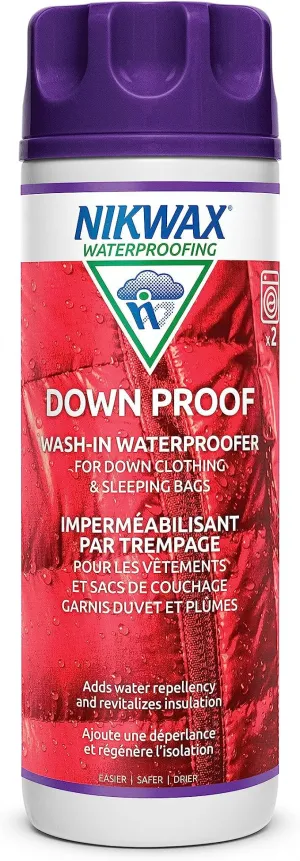 Nikwax Down Proof Wash-in Waterproofing Restores DWR Water Repellency to Down Filled Jackets, Outerwear, Vests, Sleeping Bags, Quilts, and Bedding, Revitalizes and Protects Insulation and Loft