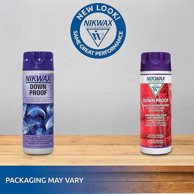 Nikwax Down Proof Wash-in Waterproofing Restores DWR Water Repellency to Down Filled Jackets, Outerwear, Vests, Sleeping Bags, Quilts, and Bedding, Revitalizes and Protects Insulation and Loft