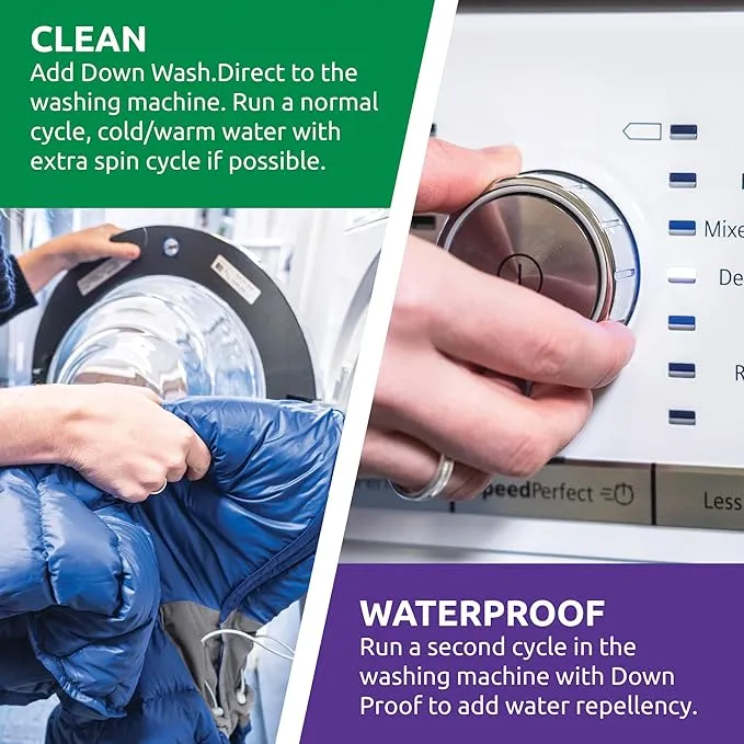 Nikwax Down Proof Wash-in Waterproofing Restores DWR Water Repellency to Down Filled Jackets, Outerwear, Vests, Sleeping Bags, Quilts, and Bedding, Revitalizes and Protects Insulation and Loft