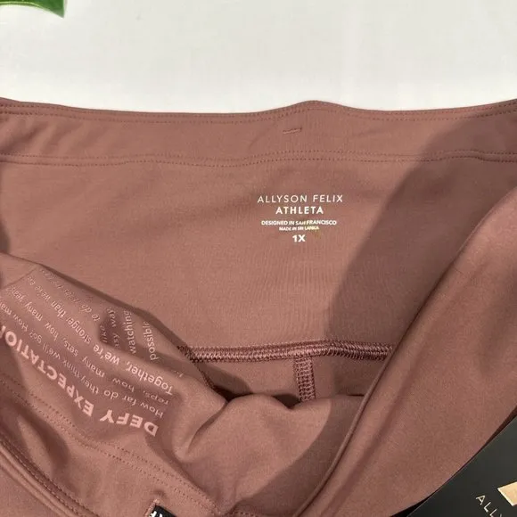 NWT $69 Athleta x Allyson Felix [ 1X ] Legend Shortie Shorts‎ Hearth Rose