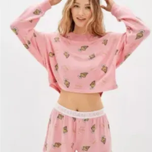 NWT American Eagle Grinch Matching Pajama Set AE Loungewear Size XS Pink Green
