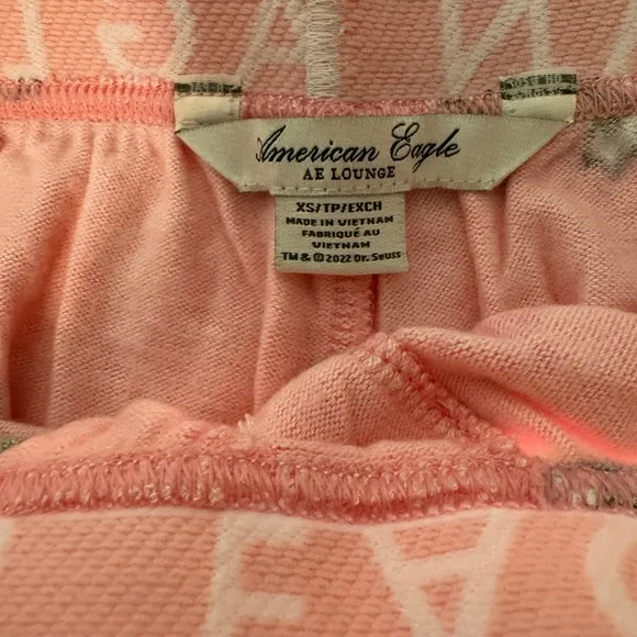 NWT American Eagle Grinch Matching Pajama Set AE Loungewear Size XS Pink Green