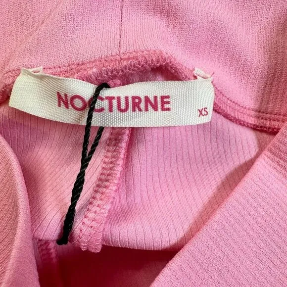 NWT Nocturne Women’s Pink Ribbed High Waist Bike Athletic Shorts - XS