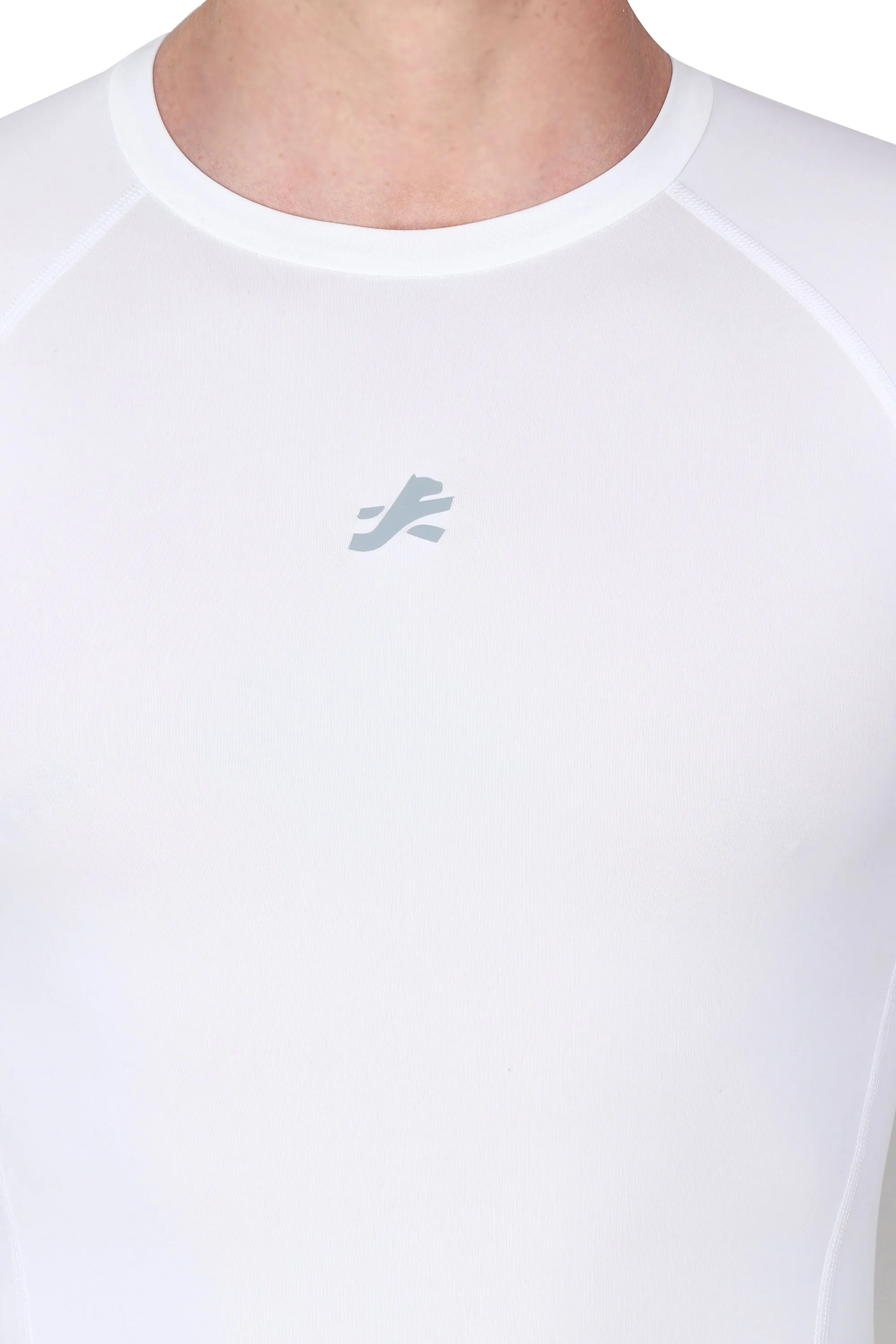 Nylon Compression Tshirt Full Sleeve Tights For Men (White)