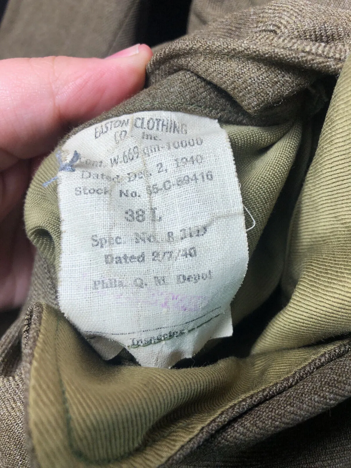 Original WW2 US Army Class A Dress Jacket 1940 - Private Ryan Prop - 38" Long