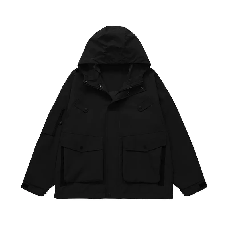 Outdoor Waterproof Hiking Jackets Uniesx Multi Pockets Cargo Jacket