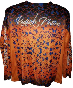 Performance Redfish Nation Orange Scales with Dots Shirt