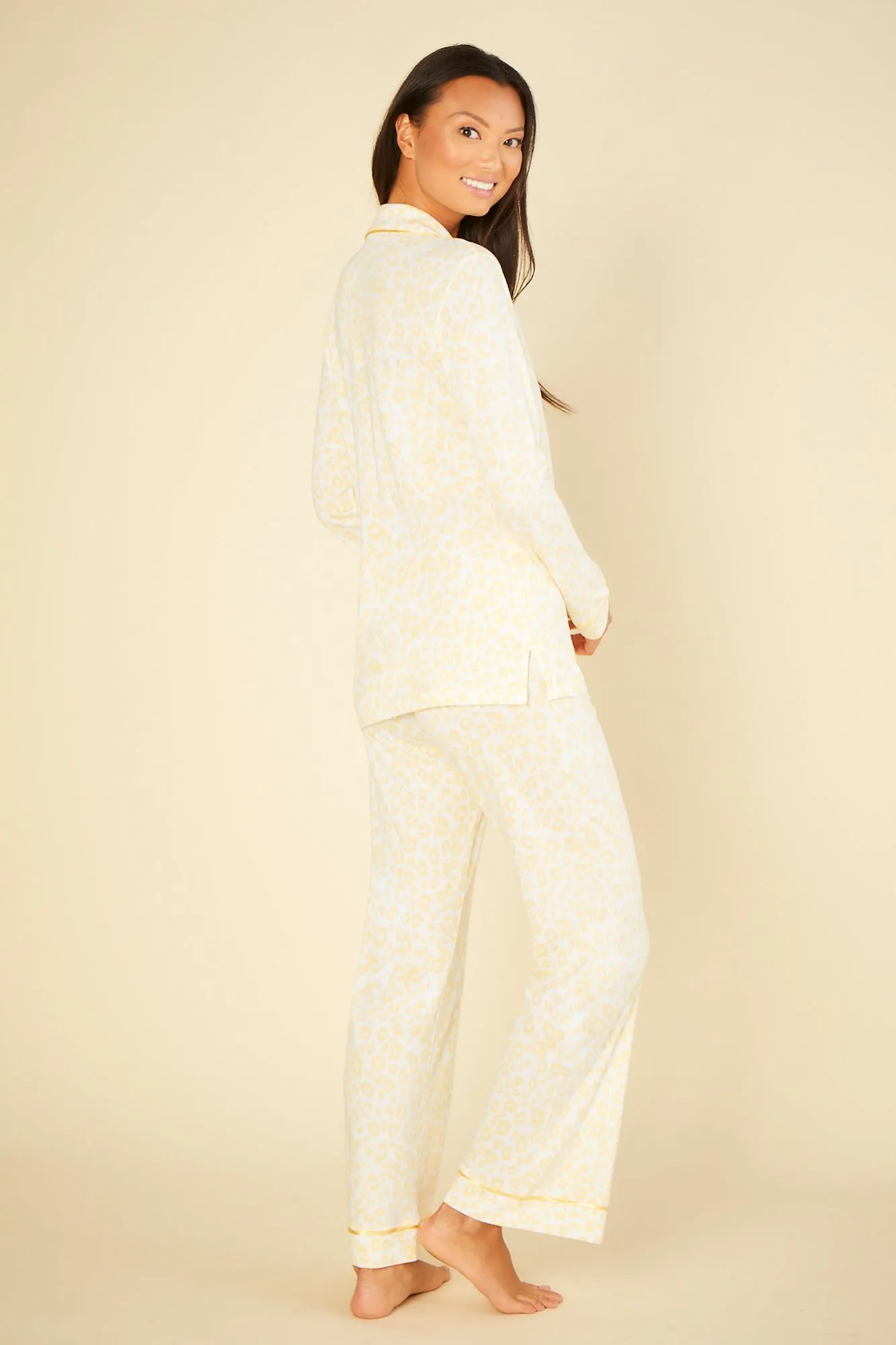 Petite Printed Long Sleeve Top & Pant Pajama Set
