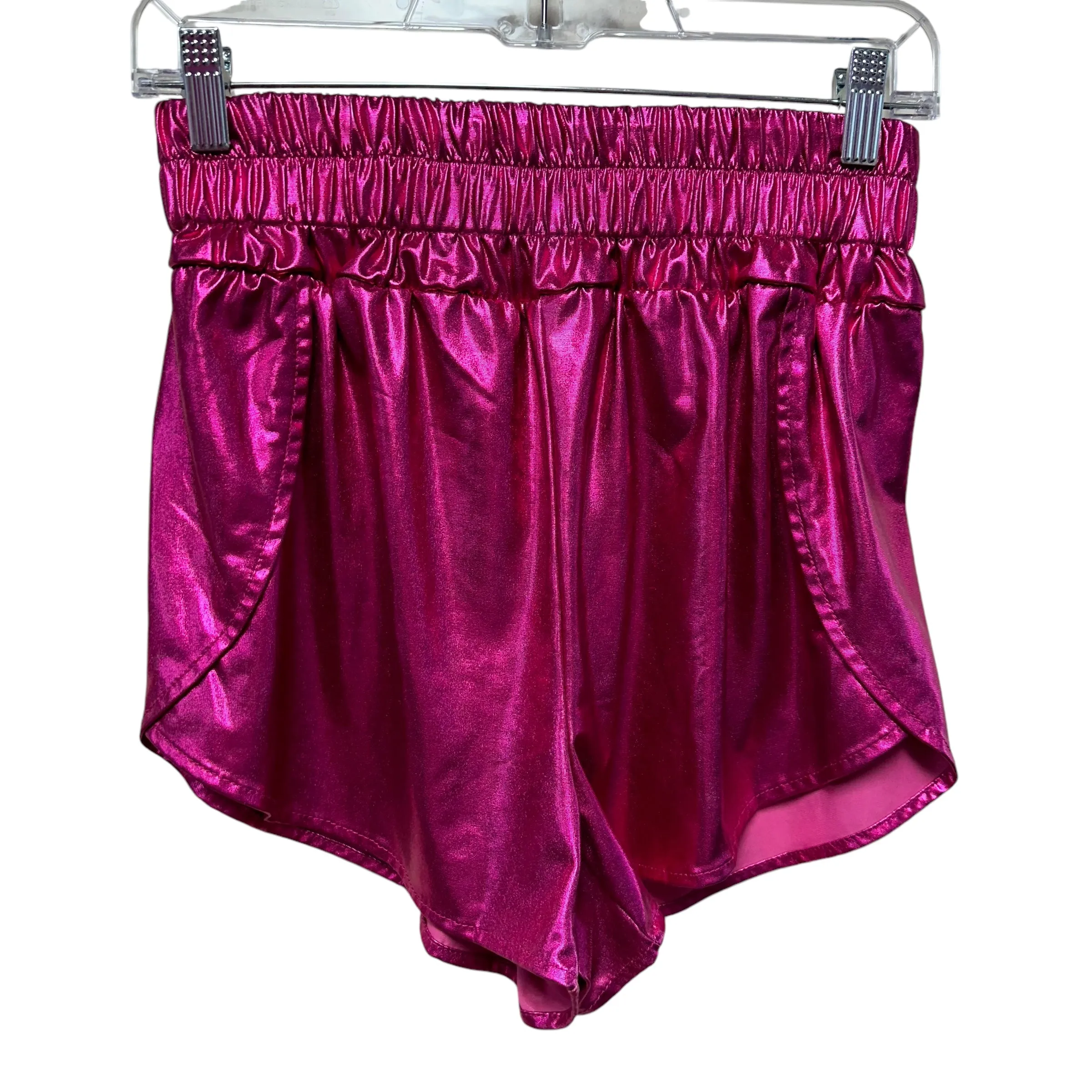 PINK METALLIC ATHLETIC SHORTS - MEDIUM - 100