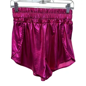 PINK METALLIC ATHLETIC SHORTS - MEDIUM - 100