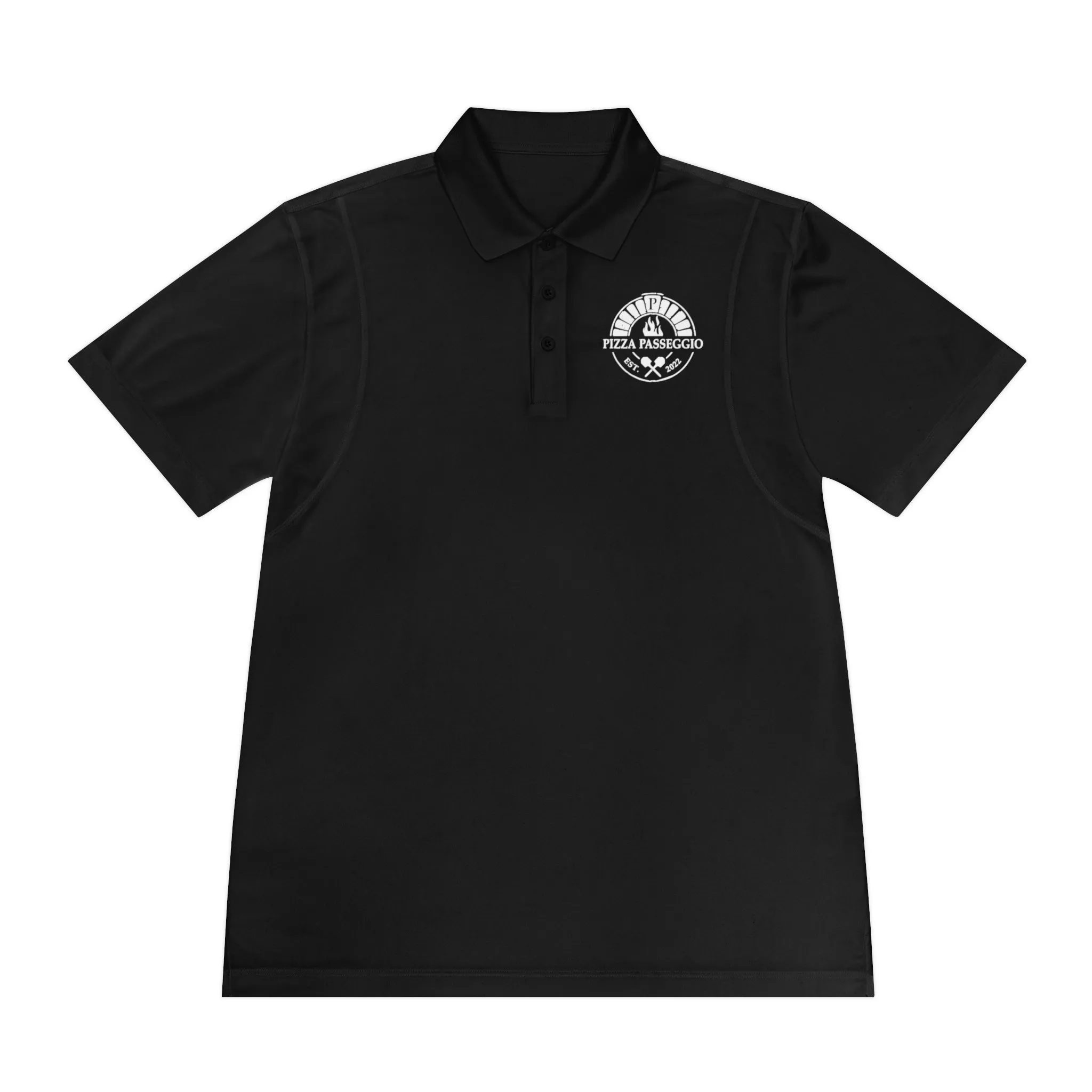 Pizza Passeggio- Men's Sport Polo Shirt - Black
