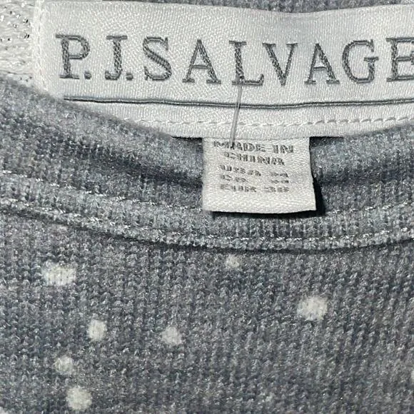 PJ Salvage Gray Snowflake Print Matching Two Piece Lounge Pajama Set M New