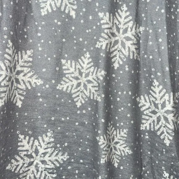 PJ Salvage Gray Snowflake Print Matching Two Piece Lounge Pajama Set M New