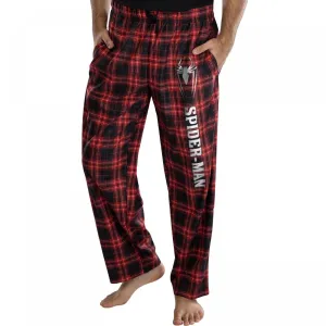 Pjammy Marvel Comics Men's Spider-Man Plaid Loungewear Pajama Pants