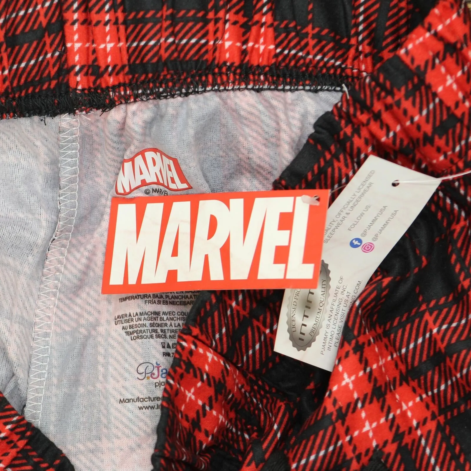 Pjammy Marvel Comics Men's Spider-Man Plaid Loungewear Pajama Pants