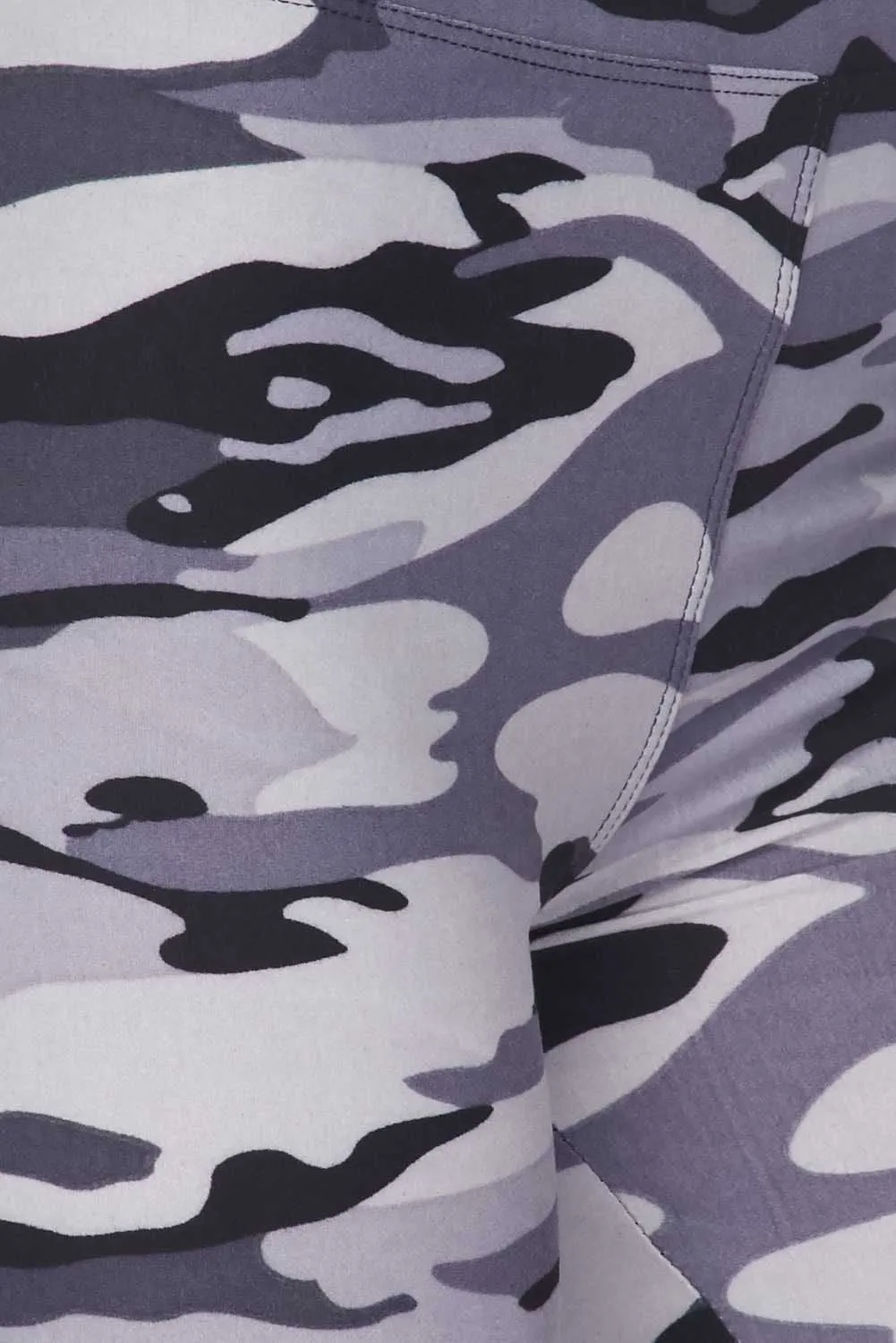 Plus Size Premium Biker Short - Grey Camouflage