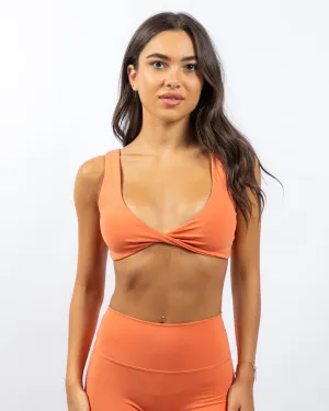Power Twist Bra - Coral