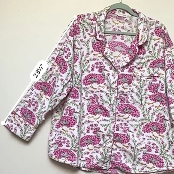 PrintFresh RARE Queen Lotus print in Pink Cloud Pajama Top Size 2X