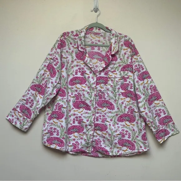 PrintFresh RARE Queen Lotus print in Pink Cloud Pajama Top Size 2X