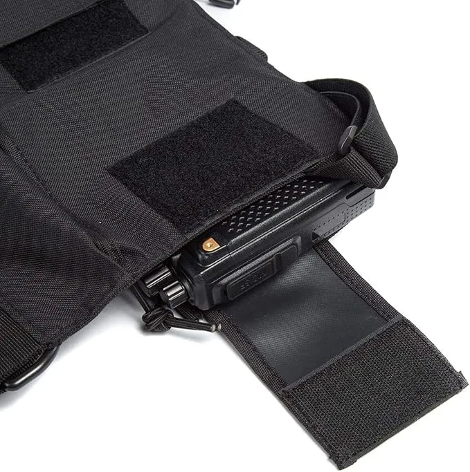 Radio Shoulder Holster Chest Harness Holder Vest Rig for Two Way Radio Chest Front Pack Pouch Walkie Talkie Case with Front Pouches for Kenwood Arcshell Retevis Baofeng UV-5R F8HP UV-82 888S (2Pack)
