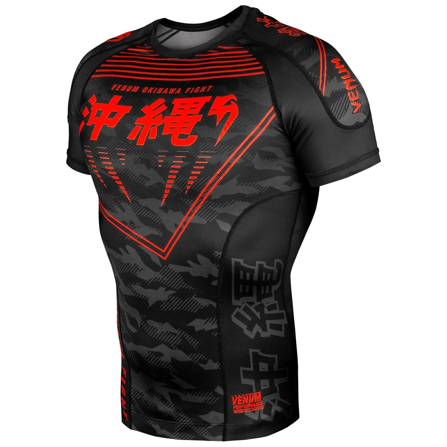Rashguard Venum Okinawa 2.0 - Manches courtes - Noir/Rouge
