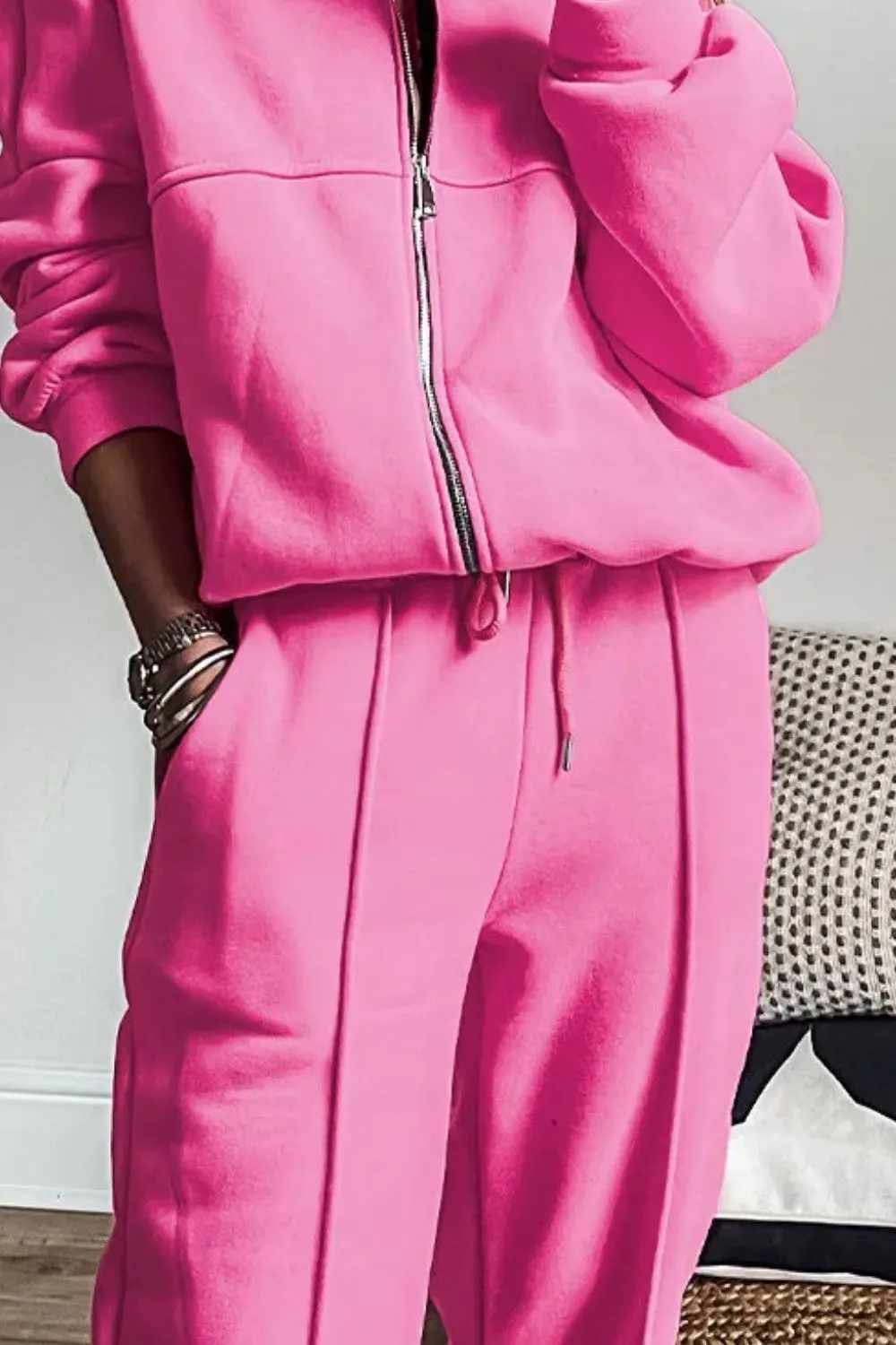 Ready for it Zip Up Long Sleeve Top and Pants Set