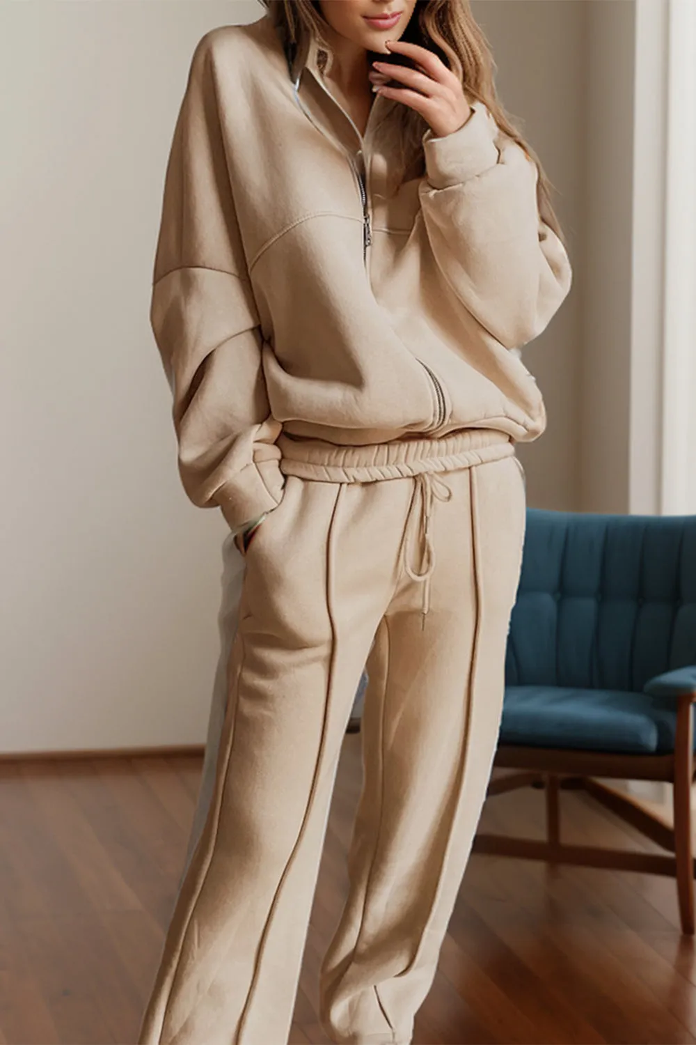 Ready for it Zip Up Long Sleeve Top and Pants Set