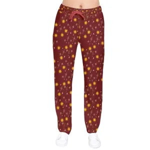 Red Whimsy Velvet Tracksuit Pants