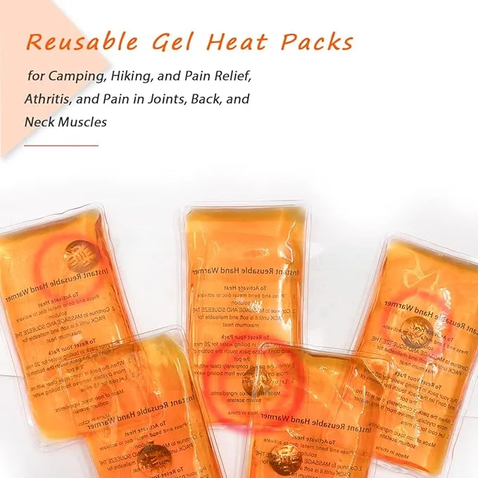 Reusable Snap Heat Pack, Hand Warmers Click, Hand Warmers Boil Click Heat Pocket Hand Warmer, Pouch Gel Hand Warmers for Camping for Outdoor, Indoor, Working, Studying, Camping, Warm Gifts (Set of 4)