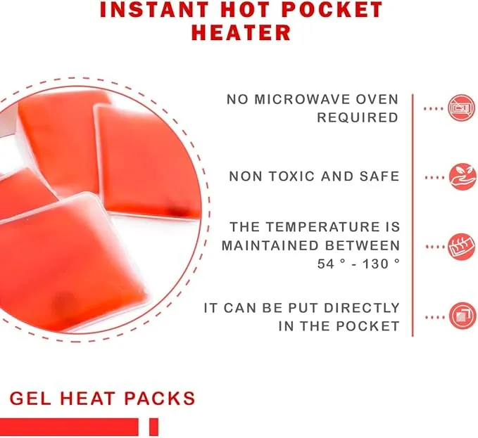 Reusable Snap Heat Pack, Reusable Pocket Hand Warmers, Hand Warmers Click, Pouch Gel Hand Warmers Used for Outdoor, Indoor, Working, Studying, Camping, Warm Gifts for Adults or Kids(Set of 4)