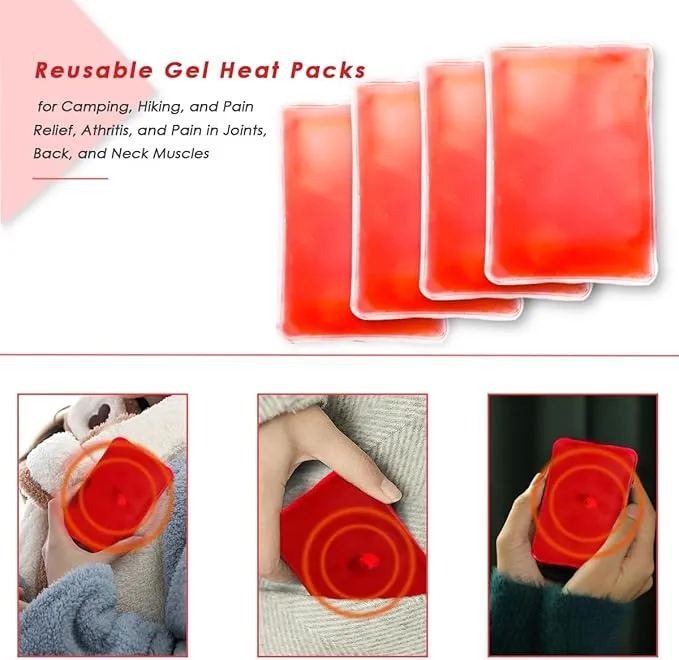 Reusable Snap Heat Pack, Reusable Pocket Hand Warmers, Hand Warmers Click, Pouch Gel Hand Warmers Used for Outdoor, Indoor, Working, Studying, Camping, Warm Gifts for Adults or Kids(Set of 4)