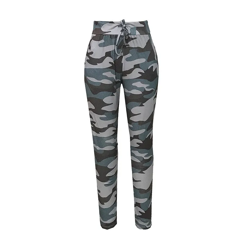 Round Neck Short Sleeve Trousers Two-piece Camouflage Leisure Sportswear