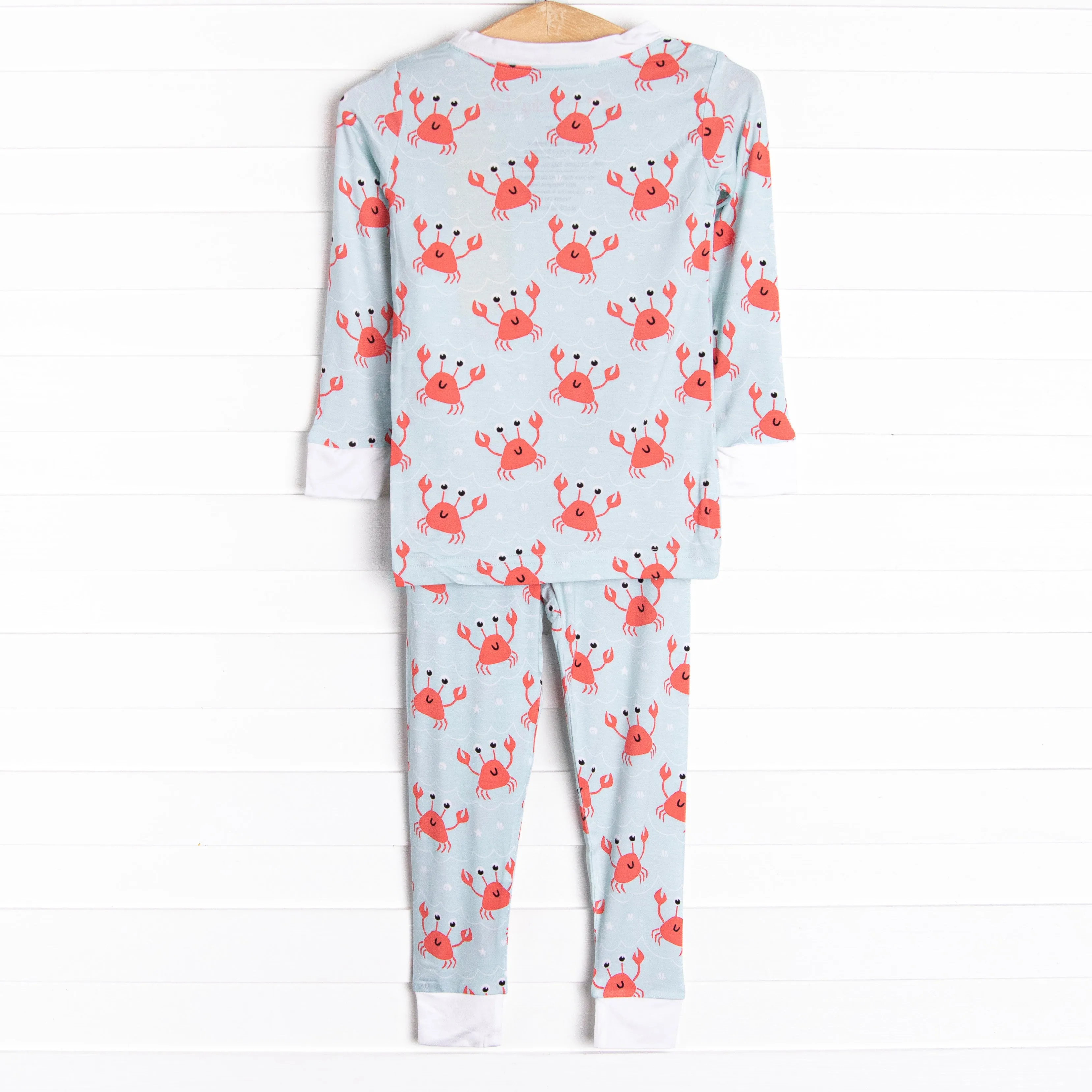 Sand Crab Sleeper Bamboo Pajama Set, Blue