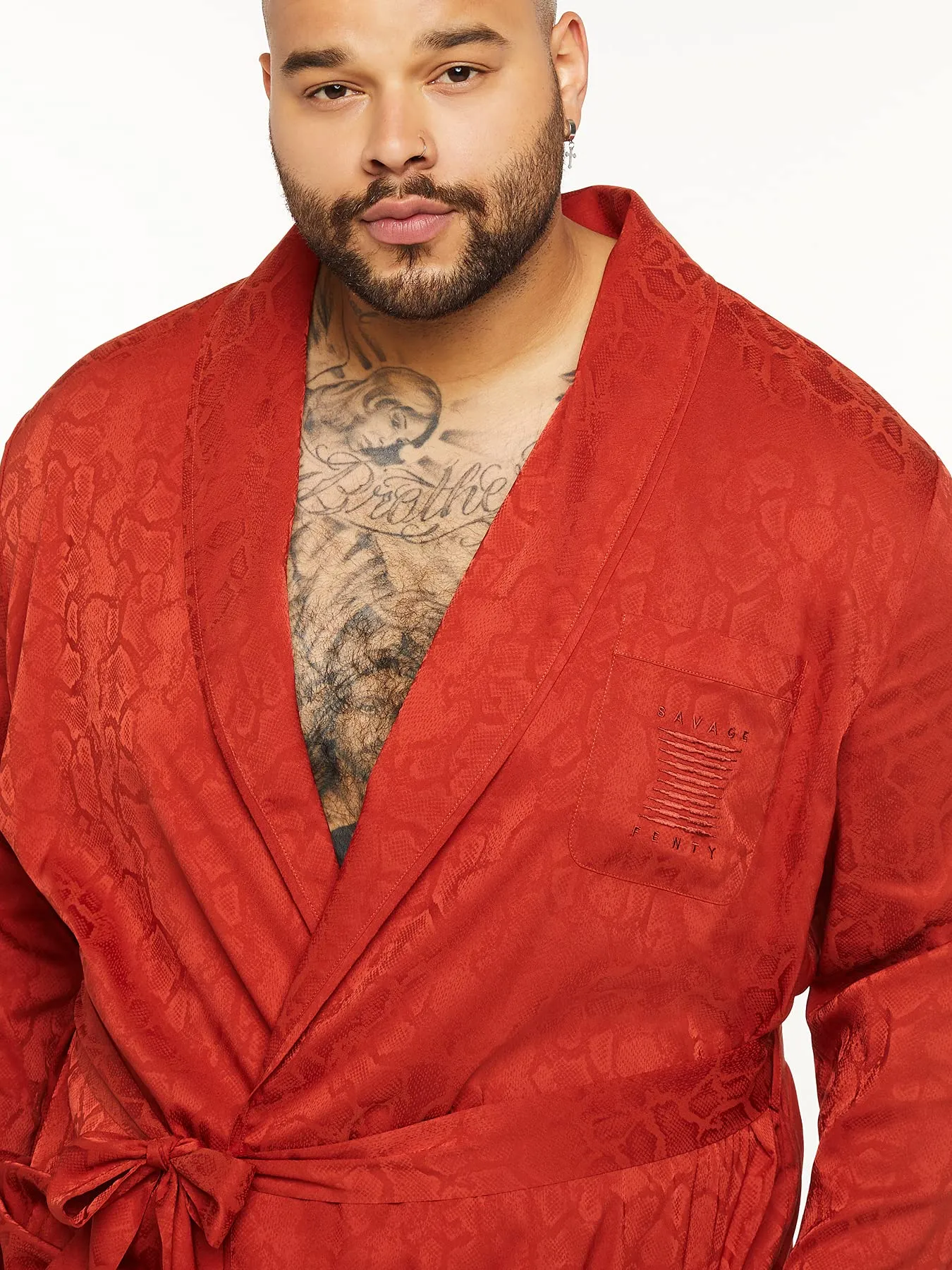 Savage X Fenty, Men's, Savage X Smoking Jacket, Henna Red, XS