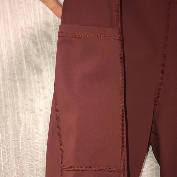 savvi XL Sahara Athletic Work out Stretch Bike Shorts in Rust
