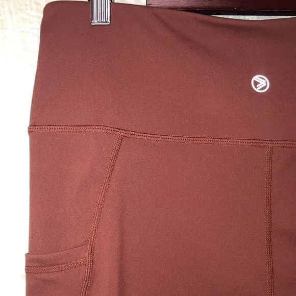 savvi XL Sahara Athletic Work out Stretch Bike Shorts in Rust