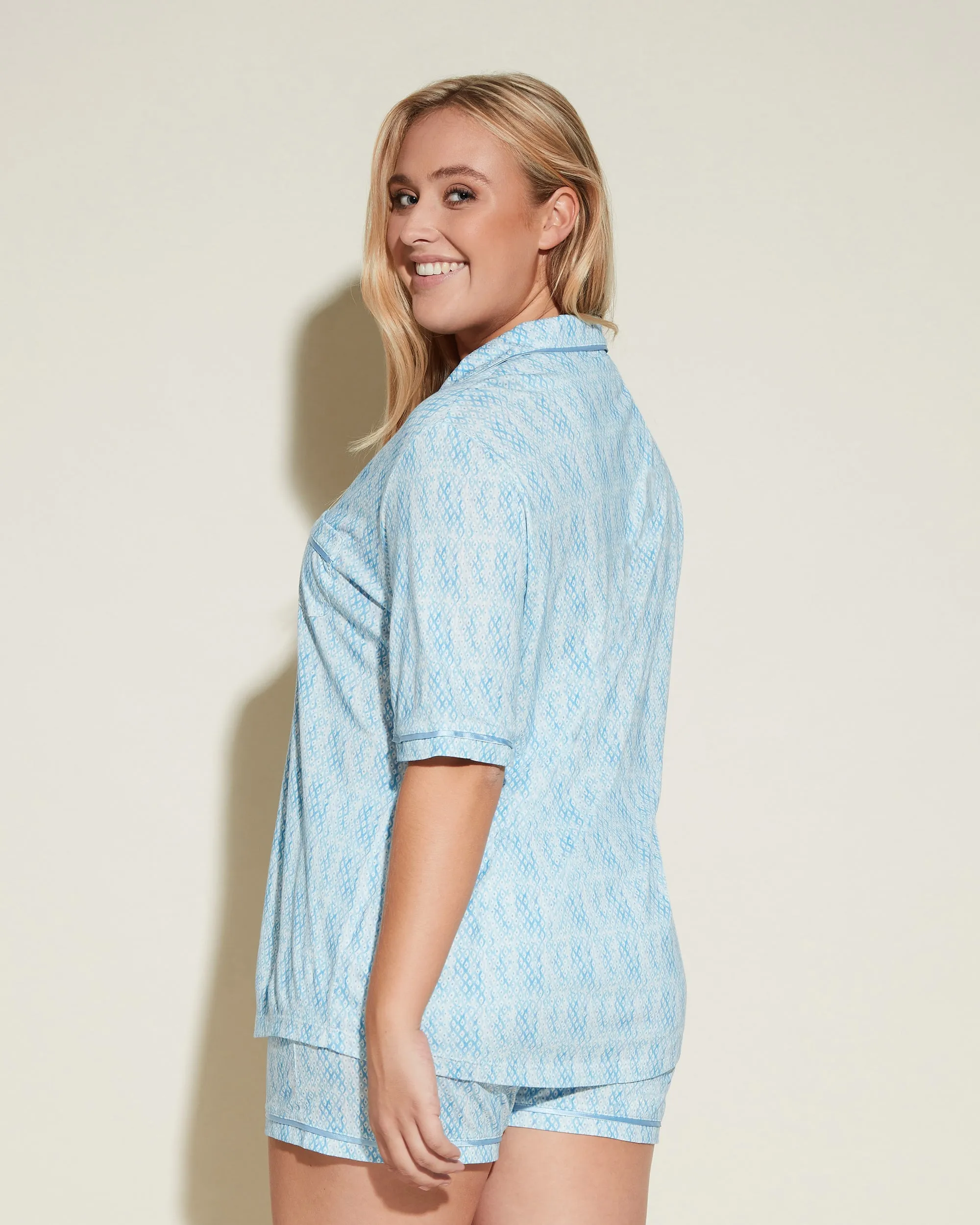 Short Sleeve Top & Boxer Pajama Set