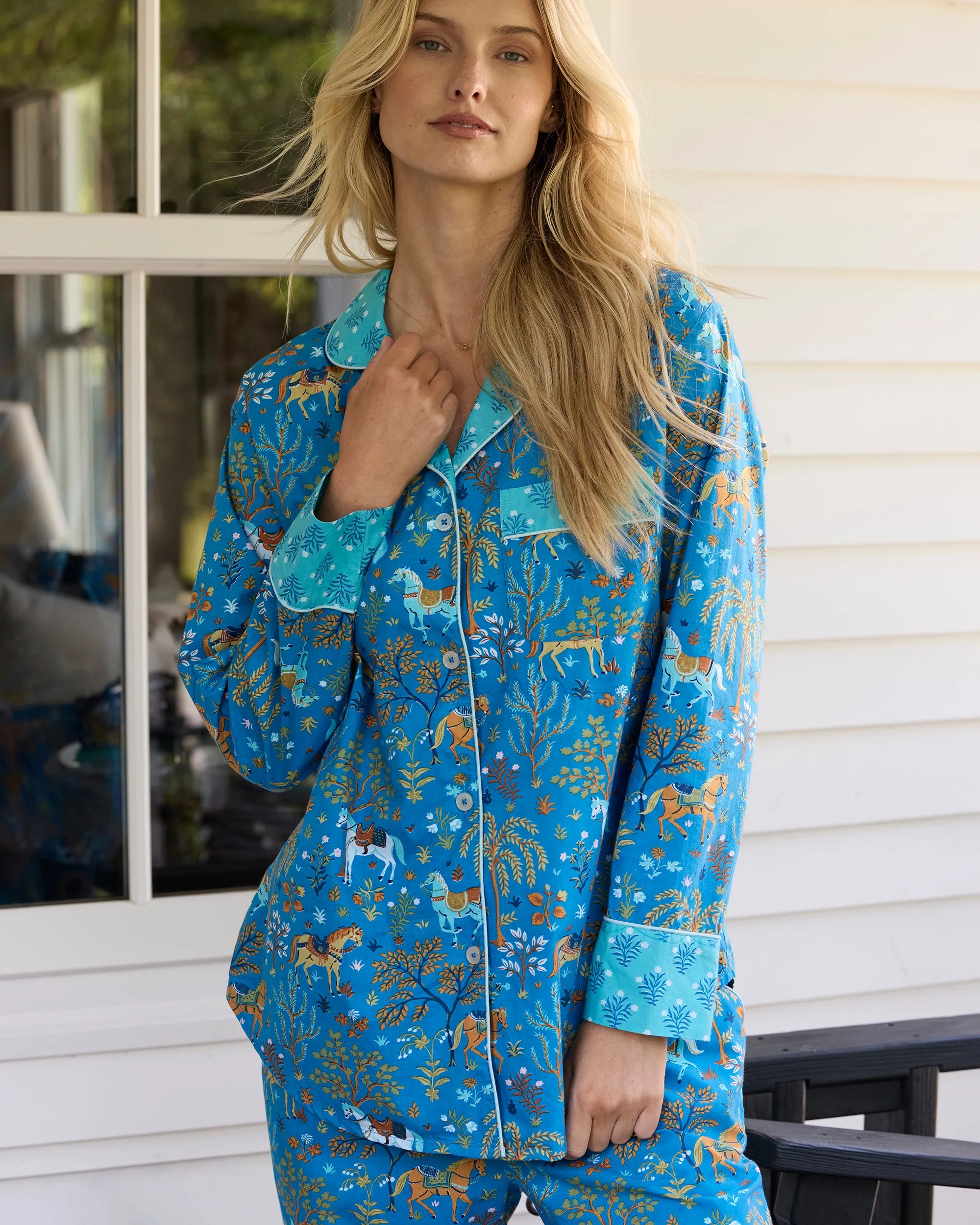 Show Pony - Long PJ Set - Steel Blue