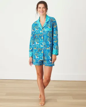 Show Pony - Long Sleeve Top & Shorts Set - Steel Blue