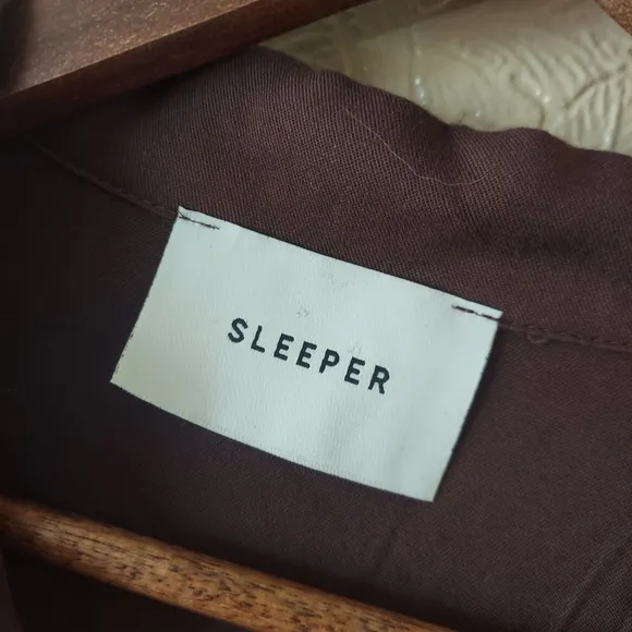 Sleeper Feather Party Pajama Top in Whiskey Brown Small Loungewear TOP ONLY