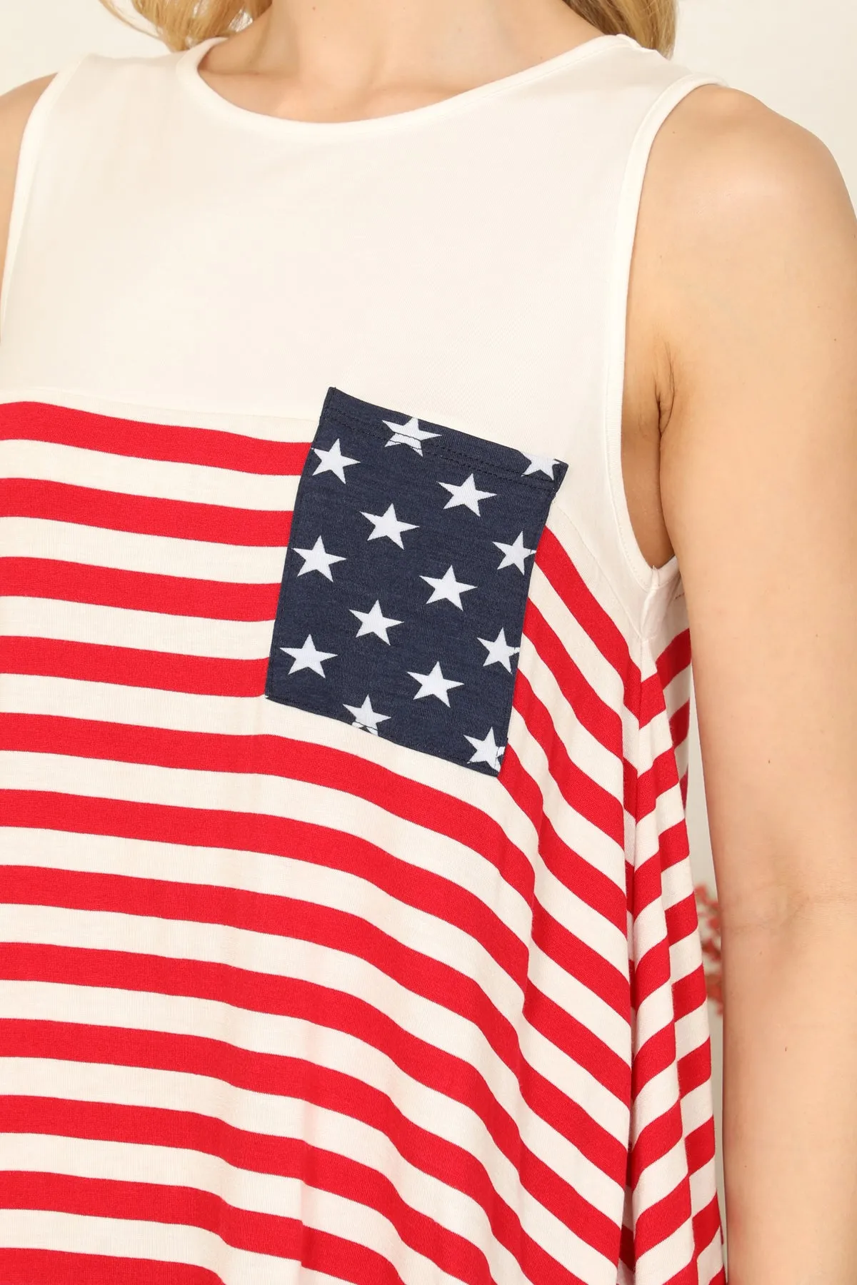 Sleeveless American Flag Top