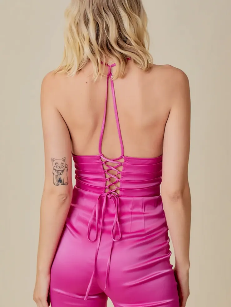 Sleeveless Criss Cross Back Crop Top