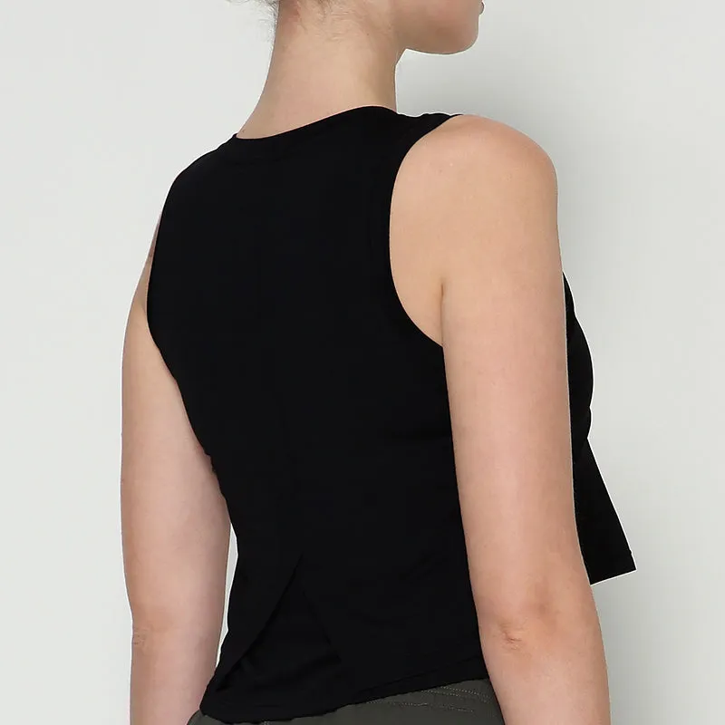 Sleeveless Crop Top Gym Wear High Quality Ladies Singlets Sports Tank Top Ruffled Women Casual Vest