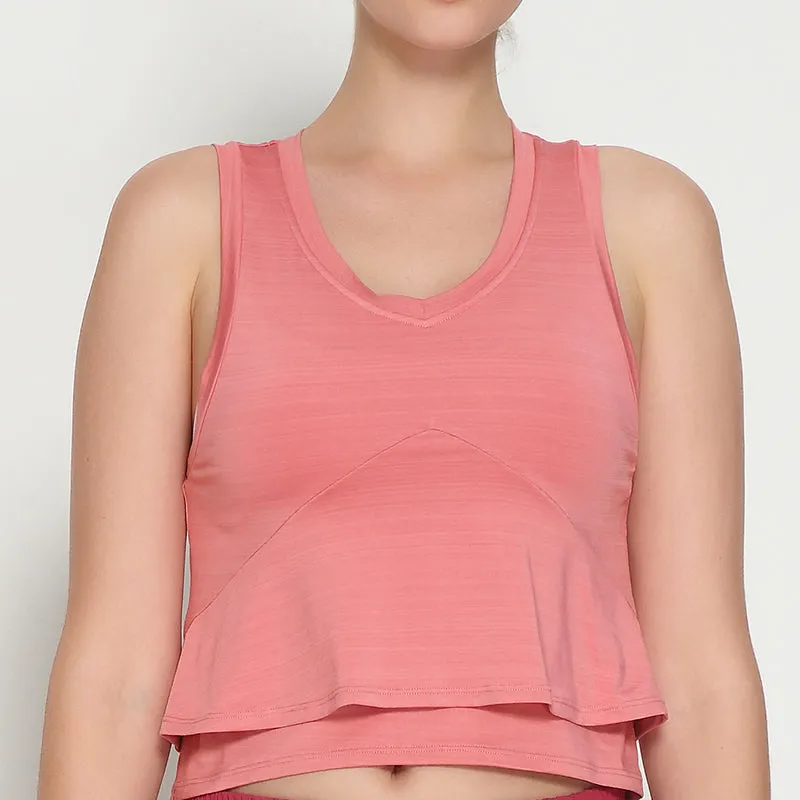 Sleeveless Crop Top Gym Wear High Quality Ladies Singlets Sports Tank Top Ruffled Women Casual Vest