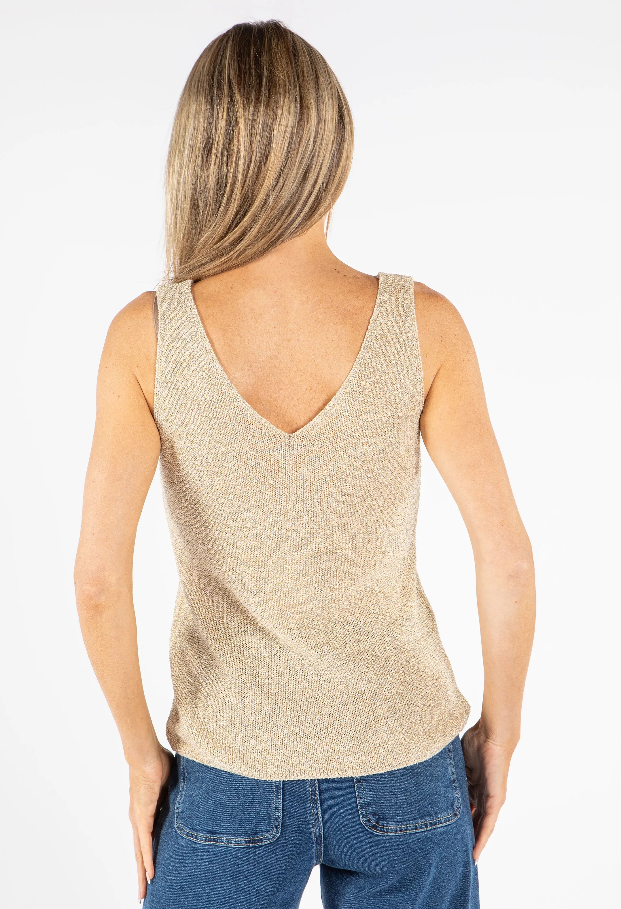 Sleeveless Lurex Knit Top