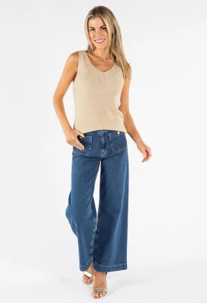 Sleeveless Lurex Knit Top