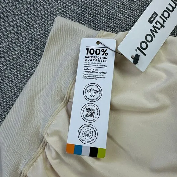 Smartwool Shorts Womens XL Intraknit Active Lined Mid Rise Almond Athletic New