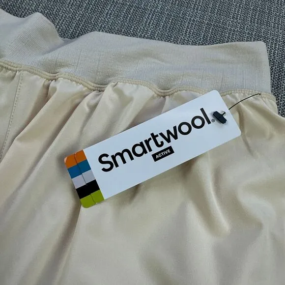 Smartwool Shorts Womens XL Intraknit Active Lined Mid Rise Almond Athletic New