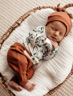 Snuggle Hunny Ribbed Organic Pants - Biscuit